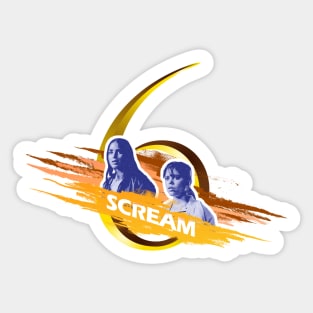 scream VI  (Scream 6) Melissa Barrera (Sam Carpenter) - Jenna Ortega (Tara Carpenter) scary horror movie graphic design by ironpalette Sticker